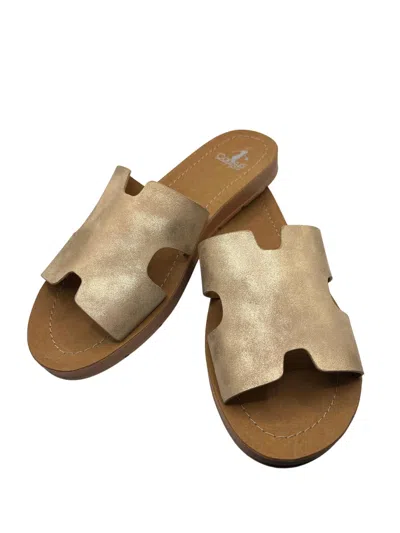 Boutique By Corkys Women Bogalusa Sandal In Gold Distressed In Multi