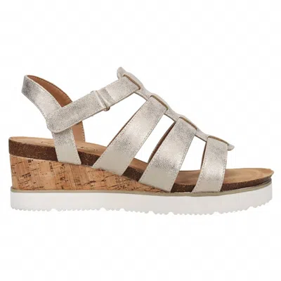 Boutique By Corkys Women's Fantasy Wedge Sandal In Gold Metallic In Silver