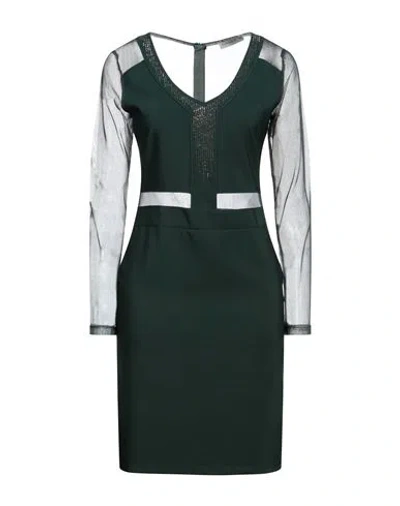 Boutique De La Femme Woman Mini Dress Dark Green Size Xl Polyester