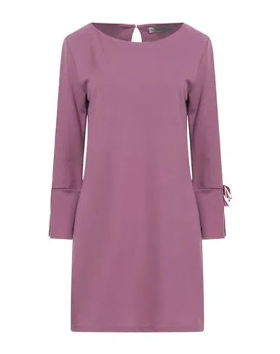 Boutique De La Femme Woman Mini Dress Mauve Size M Polyester, Elastane In Purple