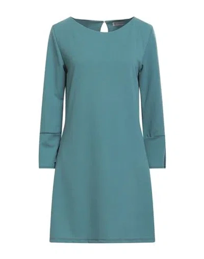 Boutique De La Femme Woman Mini Dress Sage Green Size M Polyester, Elastane