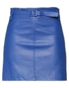 Boutique De La Femme Woman Mini Skirt Blue Size L/xl Viscose, Polyurethane In Blue