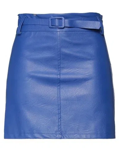 Boutique De La Femme Woman Mini Skirt Blue Size L/xl Viscose, Polyurethane
