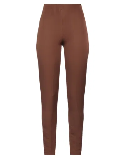Boutique De La Femme Woman Pants Brown Size M Polyester, Elastane