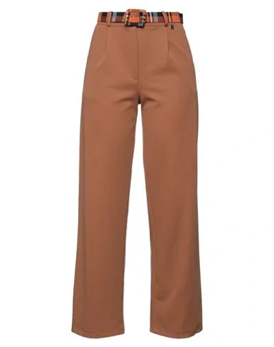 Boutique De La Femme Woman Pants Camel Size S Viscose, Polyester, Elastane In Beige