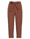 Boutique De La Femme Cropped Pants In Brown