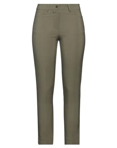 Boutique De La Femme Woman Pants Military Green Size 6 Polyester, Elastane