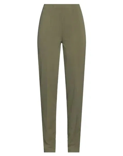 Boutique De La Femme Woman Pants Military Green Size 6 Polyester, Elastane