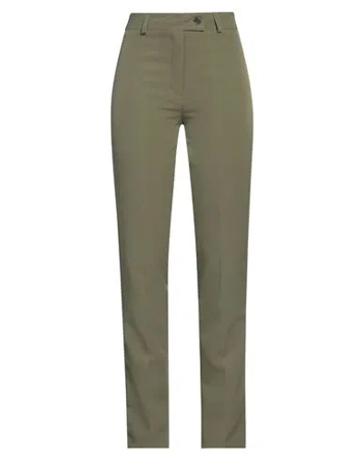 Boutique De La Femme Woman Pants Military Green Size 6 Polyester, Elastane