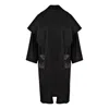 Boutique Kaotique Women's Black Wool Blanket With Embroidered Pockets Coat In Black