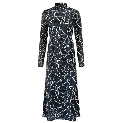 Boutique Kaotique Women's Blue / Black Long Silk Starry Night In Multi