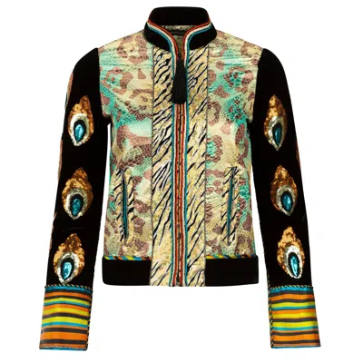 Boutique Kaotique Women's Gold Peacock Sequin Vest