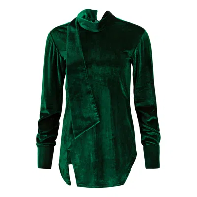 Boutique Kaotique Women's Green Velvet Top