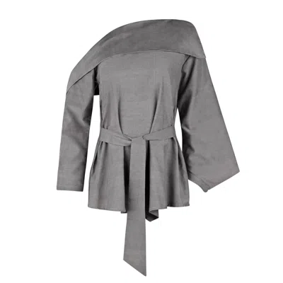 Boutique Kaotique Women's Grey Indonesian Off The Shoulder Top