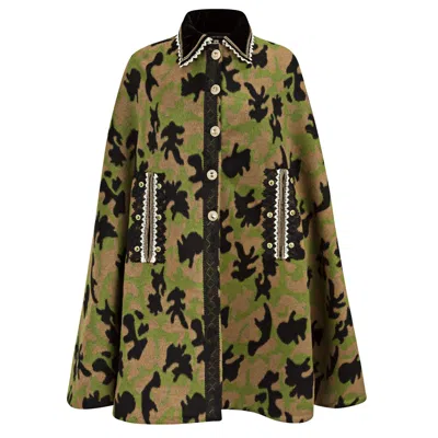 Boutique Kaotique Women's Handmade Moroccan Camo Cape