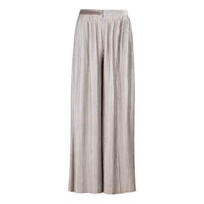 Boutique Kaotique Women's Loose Silver High Waisted Velvet Trousers