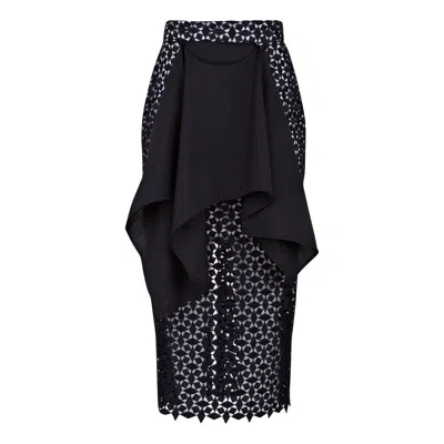 Boutique Kaotique Women's Navy Blue Lace Skirt