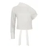 Boutique Kaotique Women's One The Shoulder White Shirt. In White