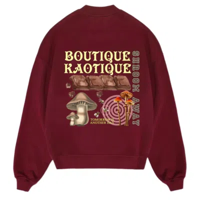 Boutique Kaotique Women's Red Shroom Away Burgundy Organic Cotton Sweatshirt