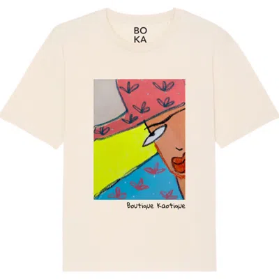 Boutique Kaotique Women's Red / White The Side Eye Organic Cotton Tee. In Red/white