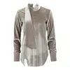 Boutique Kaotique Women's Silver Velvet Top In Silver