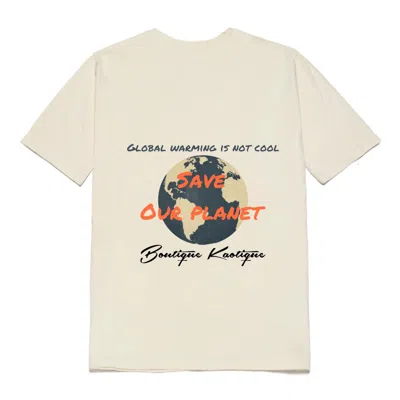 Boutique Kaotique Women's White Global Warming Is Not Cool Organic Cotton Tee.