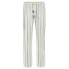 Boutique Kaotique Women's White Moroccan Blue Stripped Beach Trousers In White