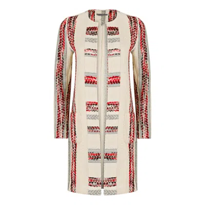 Boutique Kaotique Women's White Moroccan Handmade Quilted Jacket