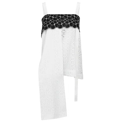 Boutique Kaotique Women's White Non Symmetrical Tank Top.