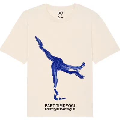 Boutique Kaotique Women's White Part Time Yogi Organic Tee