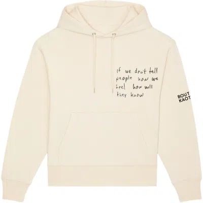 Boutique Kaotique Women's White Spoken Words Organic Cotton Hoodie
