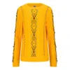 Boutique Kaotique Women's Yellow / Orange Knitted Yellow Sweated With Embroidered Bugs In Yellow/orange