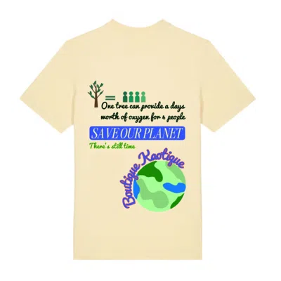 Boutique Kaotique Women's Yellow / Orange / White Plant A Tree Butter Yellow Organic Cotton Tee In Yellow/orange/white
