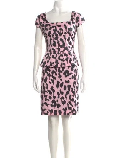 Pre-owned Boutique Moschino Animal Print Knee-length Dress In Pink
