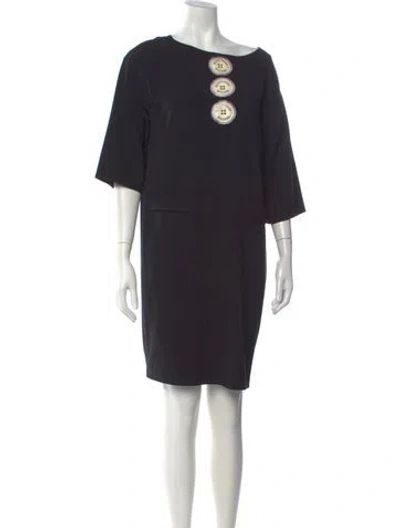 Pre-owned Boutique Moschino Asymmetrical Knee-length Dress In Black