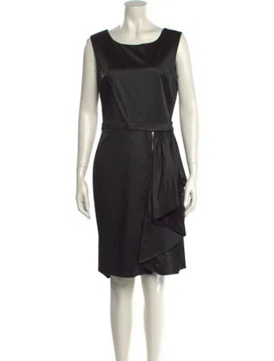 Pre-owned Boutique Moschino Bateau Neckline Knee-length Dress In Black