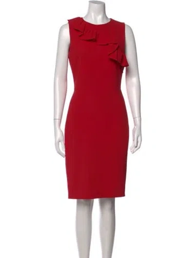 Pre-owned Boutique Moschino Bateau Neckline Knee-length Dress In Red