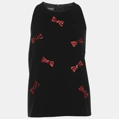 Pre-owned Boutique Moschino Black Crepe Top M