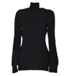 Boutique Moschino Black Virgin Wool Turtleneck Sweater