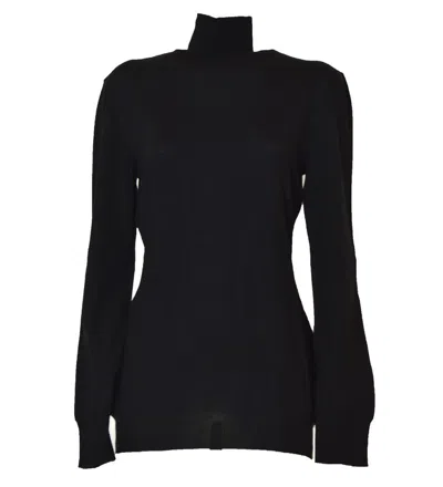 Boutique Moschino Black Virgin Wool Turtleneck Sweater