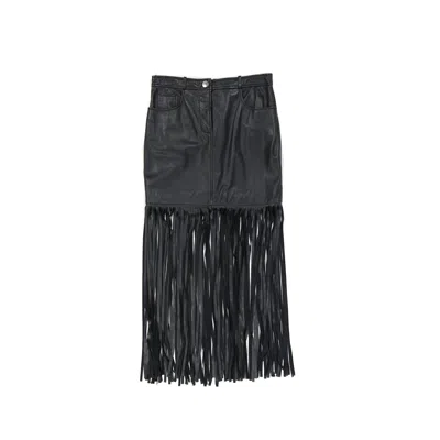 Boutique Moschino Boutique Leather Skirt In Black