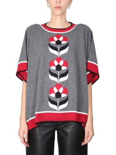 Boutique Moschino Boxy Knitwear Sweater In Gray