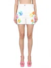 Shop Boutique Moschino Broderie Anglaise Flower Chiné Shorts