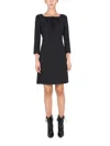 Boutique Moschino Chic Cady Dress With Concealed Back Zipper In Black