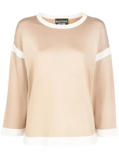 Boutique Moschino Contrast Details Jumper In Neutrals