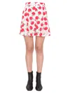 Boutique Moschino Poplin Shorts Allover Apple In Multicolour