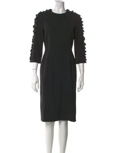 Pre-owned Boutique Moschino Crew Neck Midi Length Dress In Black