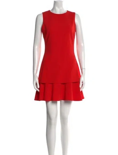 Pre-owned Boutique Moschino Crew Neck Mini Dress In Red