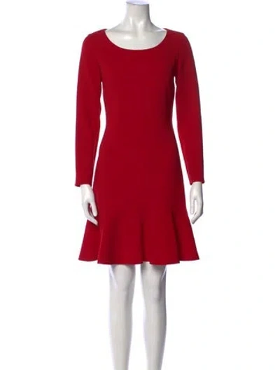 Pre-owned Boutique Moschino Crew Neck Mini Dress In Red