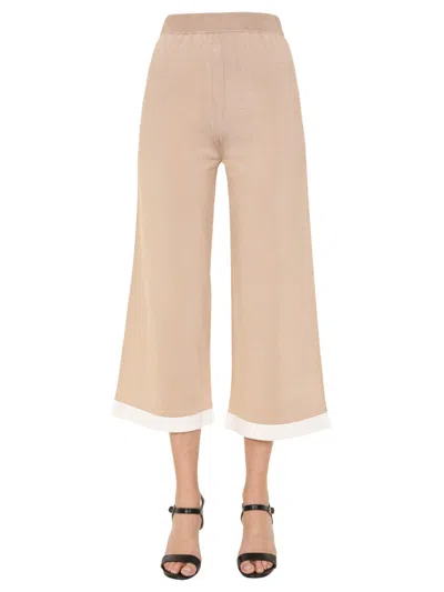 Boutique Moschino Cropped Trousers In Nude